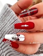 Coffin Christmas acrylic nail designs