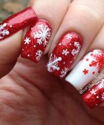 Sparking Red Christmas Nail Design